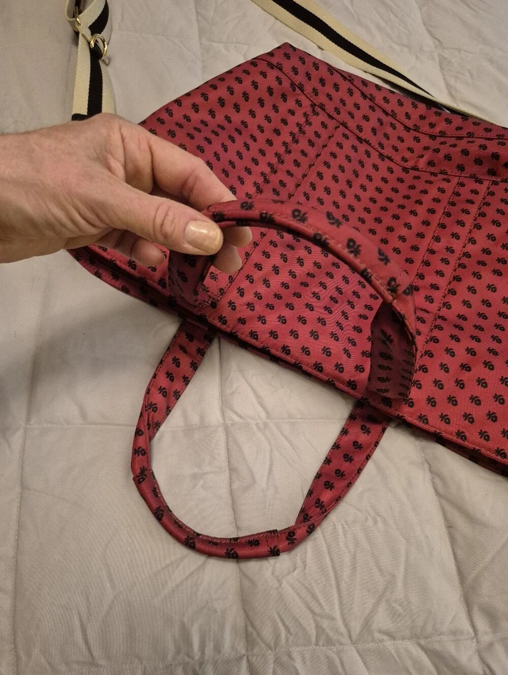 American Gurl Stoney Clover Lane Red Patterned Tote Bag For Doll And Accessories